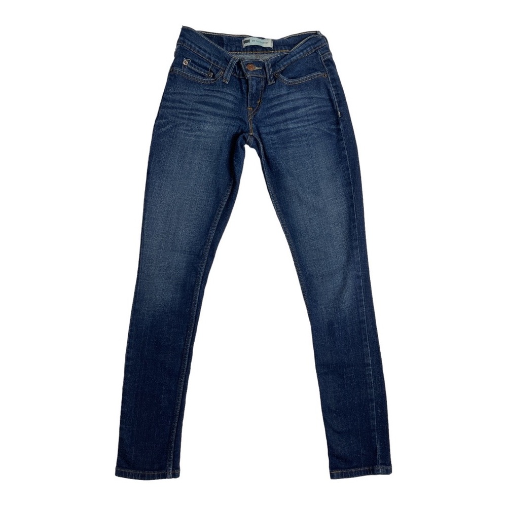 Levis too super low dark wash jeans